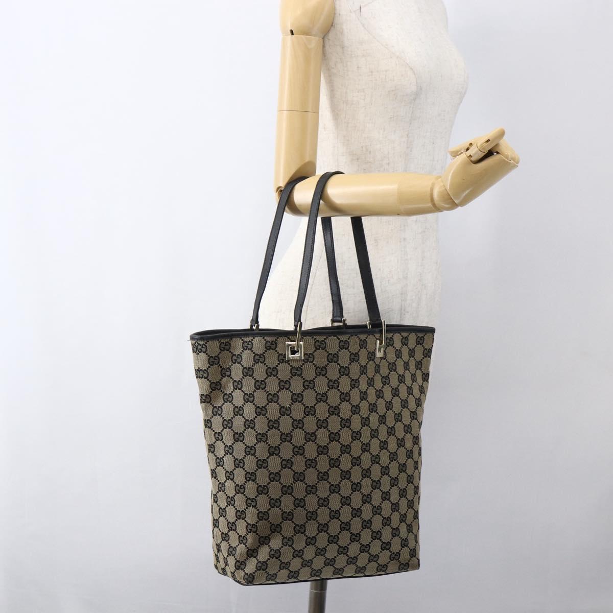 GUCCI GG Canvas Tote Bag Beige Gold 002 1098 Auth 173589