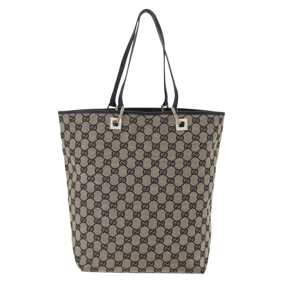 GUCCI GG Canvas Tote Bag Beige Gold 002 1098 Auth 173589