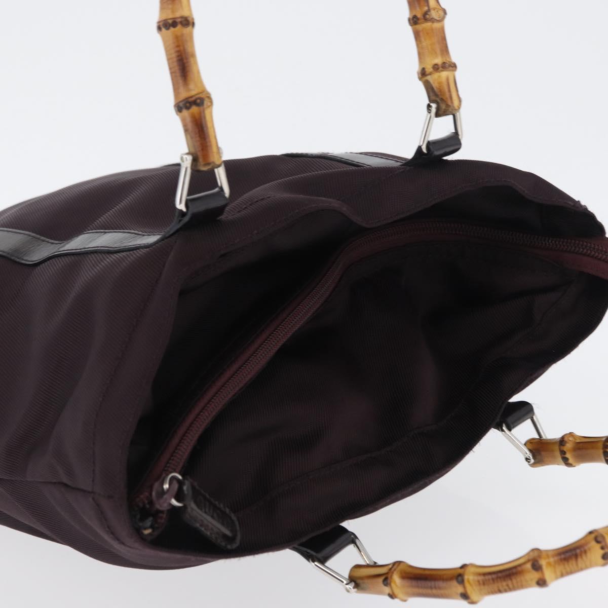 GUCCI Bamboo Hand Bag Canvas Purple Silver 000 3754 0508 Auth 173593