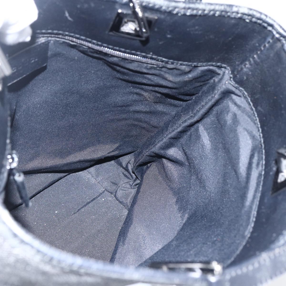GUCCI GG Canvas Tote Bag Black Silver 31244 Auth 173595