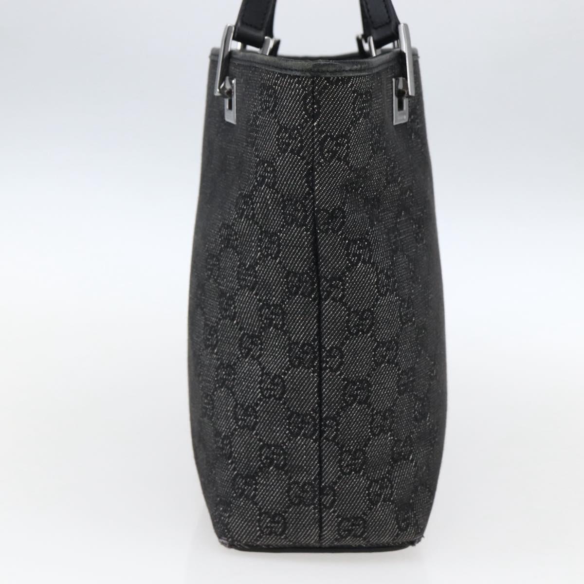 GUCCI GG Canvas Tote Bag Black Silver 31244 Auth 173595