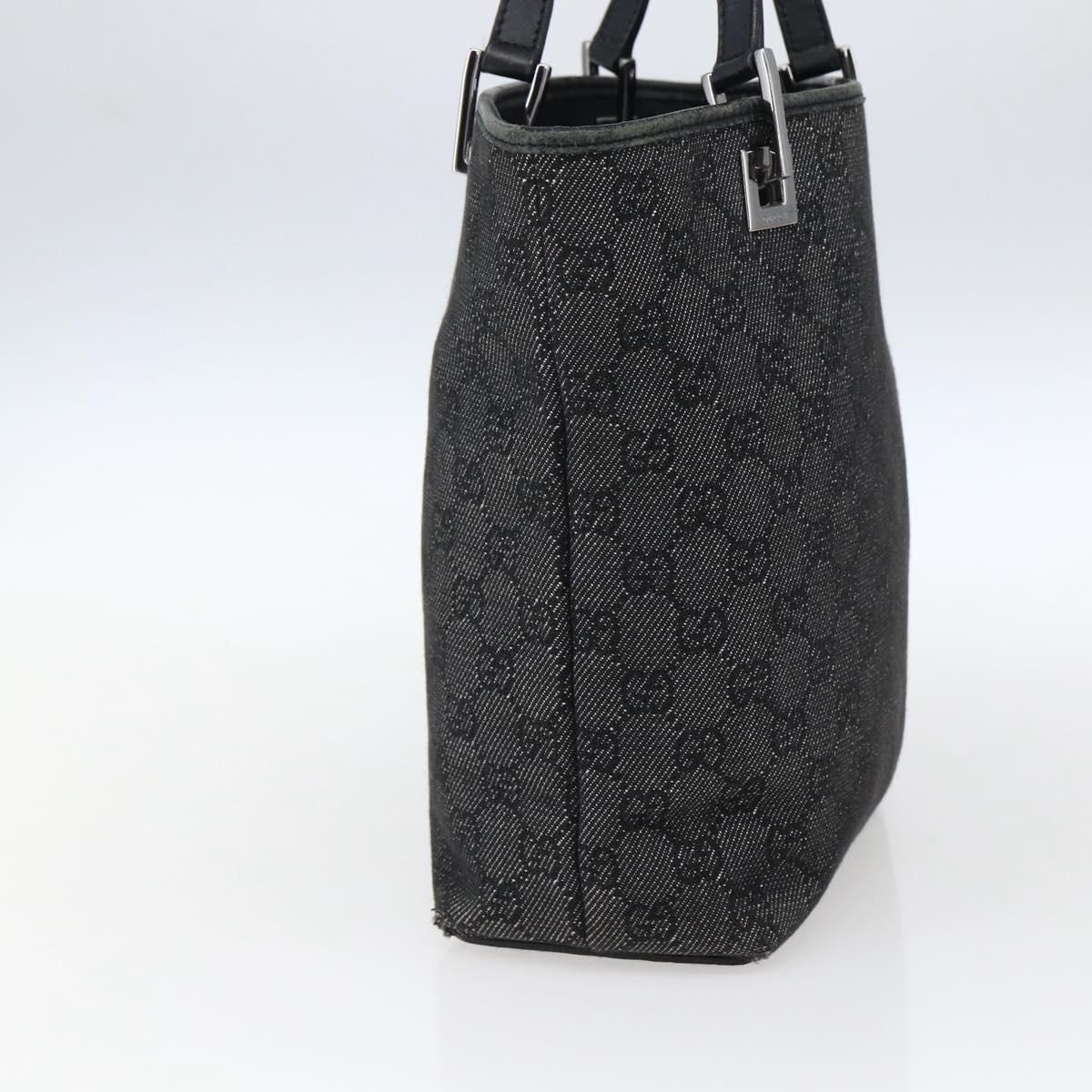 GUCCI GG Canvas Tote Bag Black Silver 31244 Auth 173595