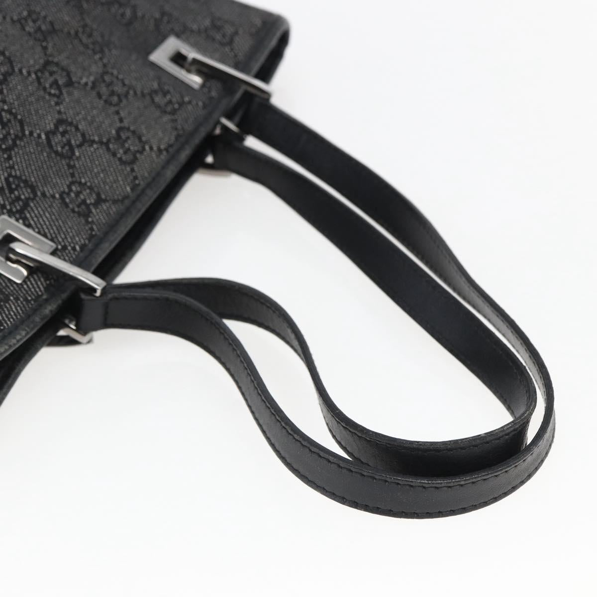 GUCCI GG Canvas Tote Bag Black Silver 31244 Auth 173595