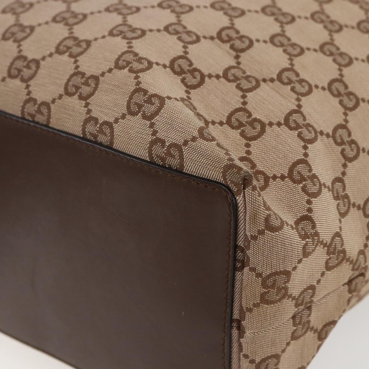 GUCCI GG Canvas Tote Bag Brown Gold 002 1098 Auth 173601