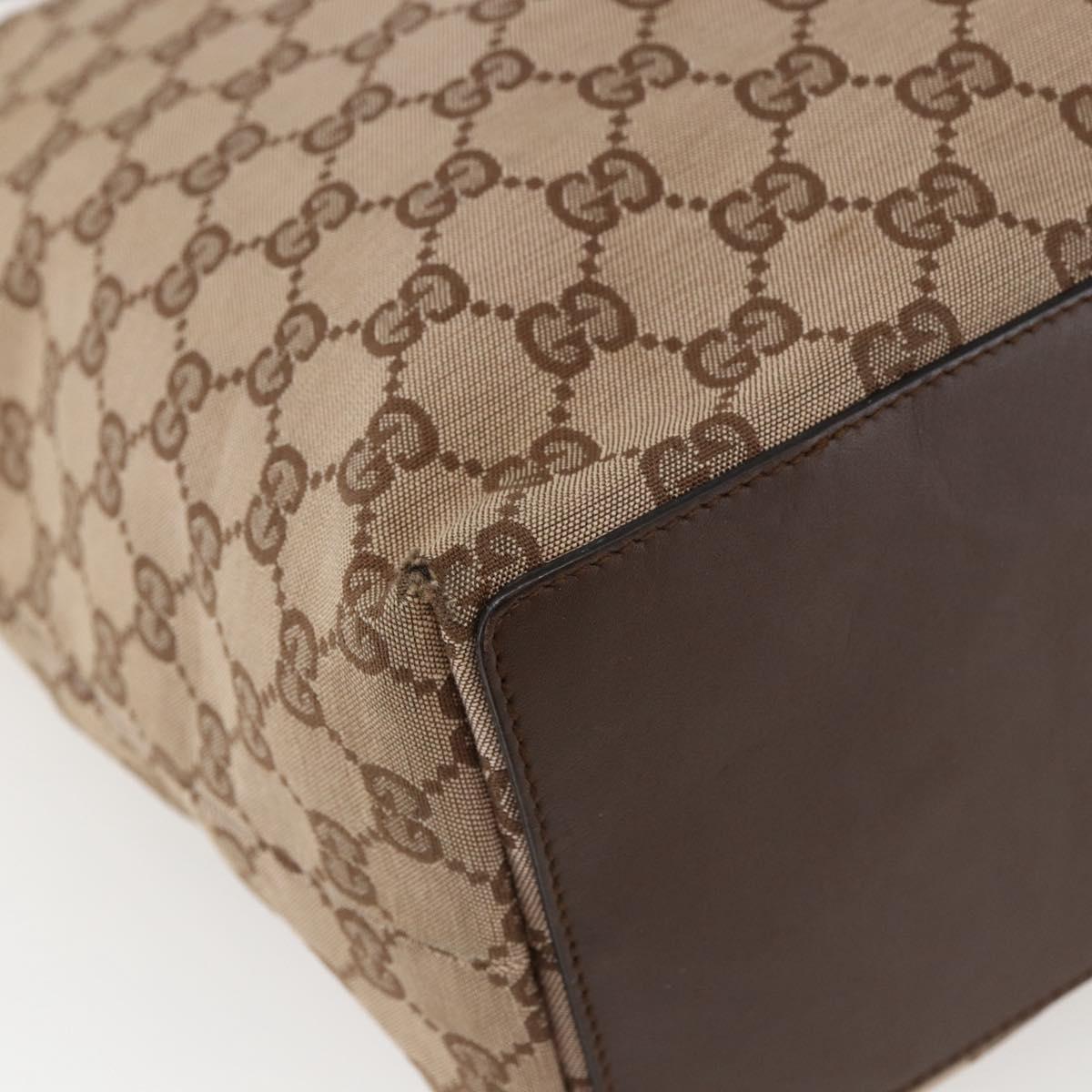 GUCCI GG Canvas Tote Bag Brown Gold 002 1098 Auth 173601