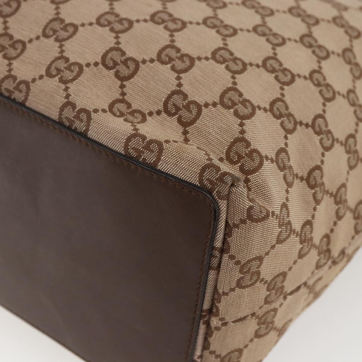GUCCI GG Canvas Tote Bag Brown Gold 002 1098 Auth 173601