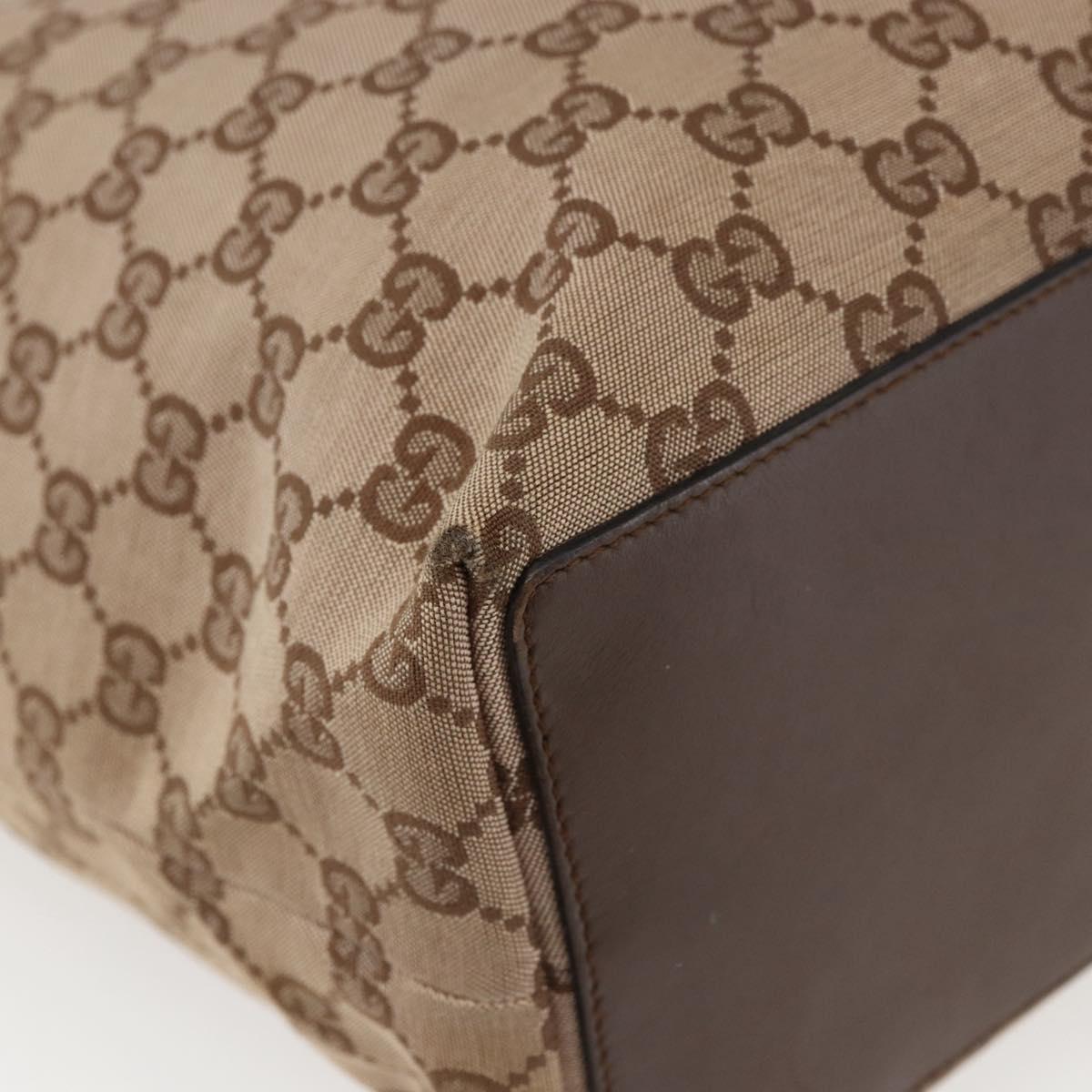 GUCCI GG Canvas Tote Bag Brown Gold 002 1098 Auth 173601