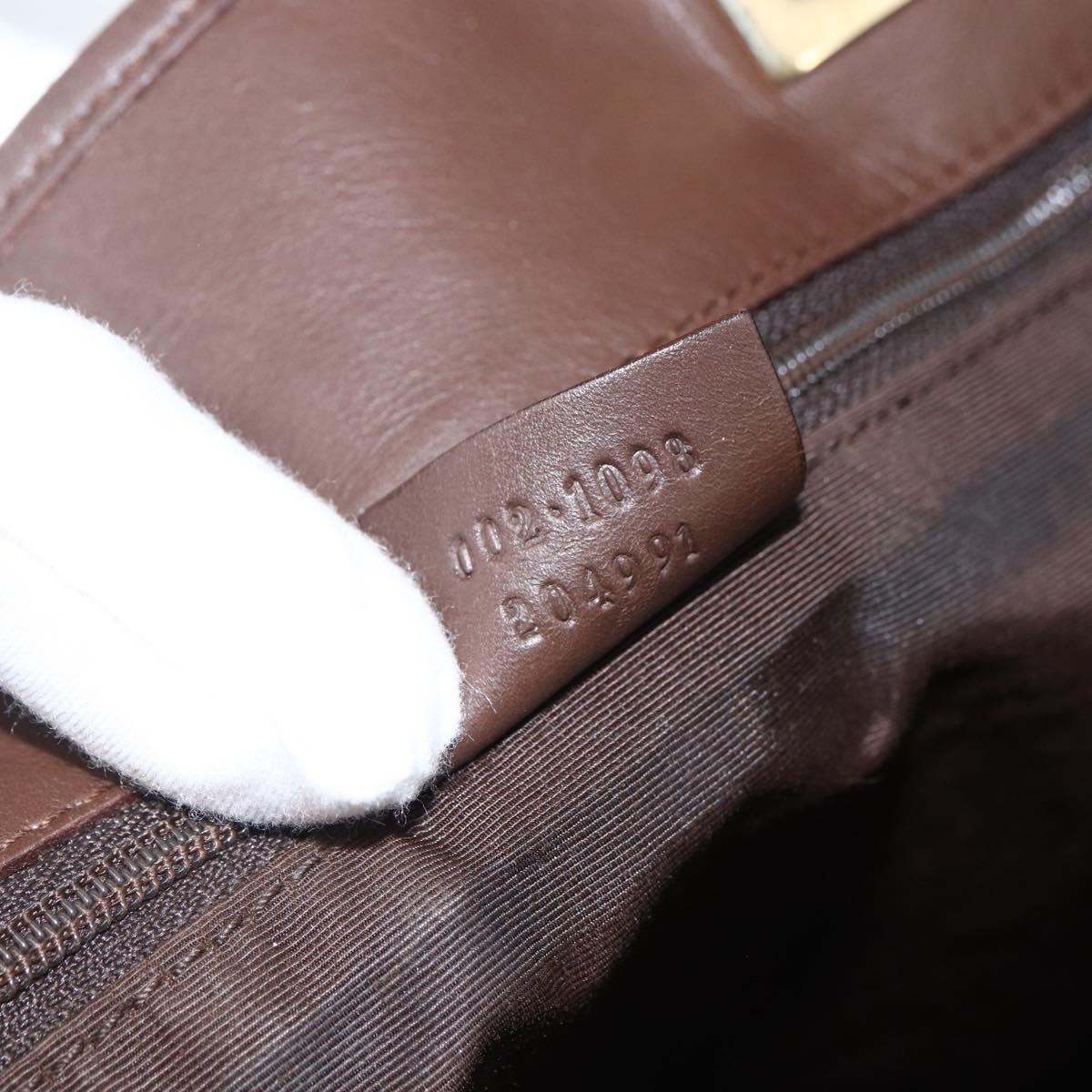 GUCCI GG Canvas Tote Bag Brown Gold 002 1098 Auth 173601