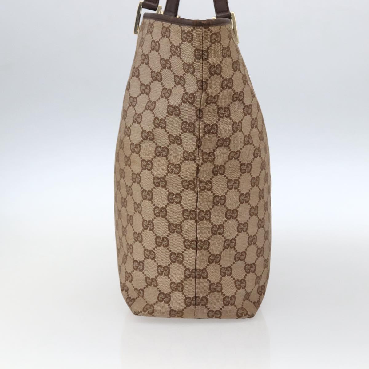 GUCCI GG Canvas Tote Bag Brown Gold 002 1098 Auth 173601