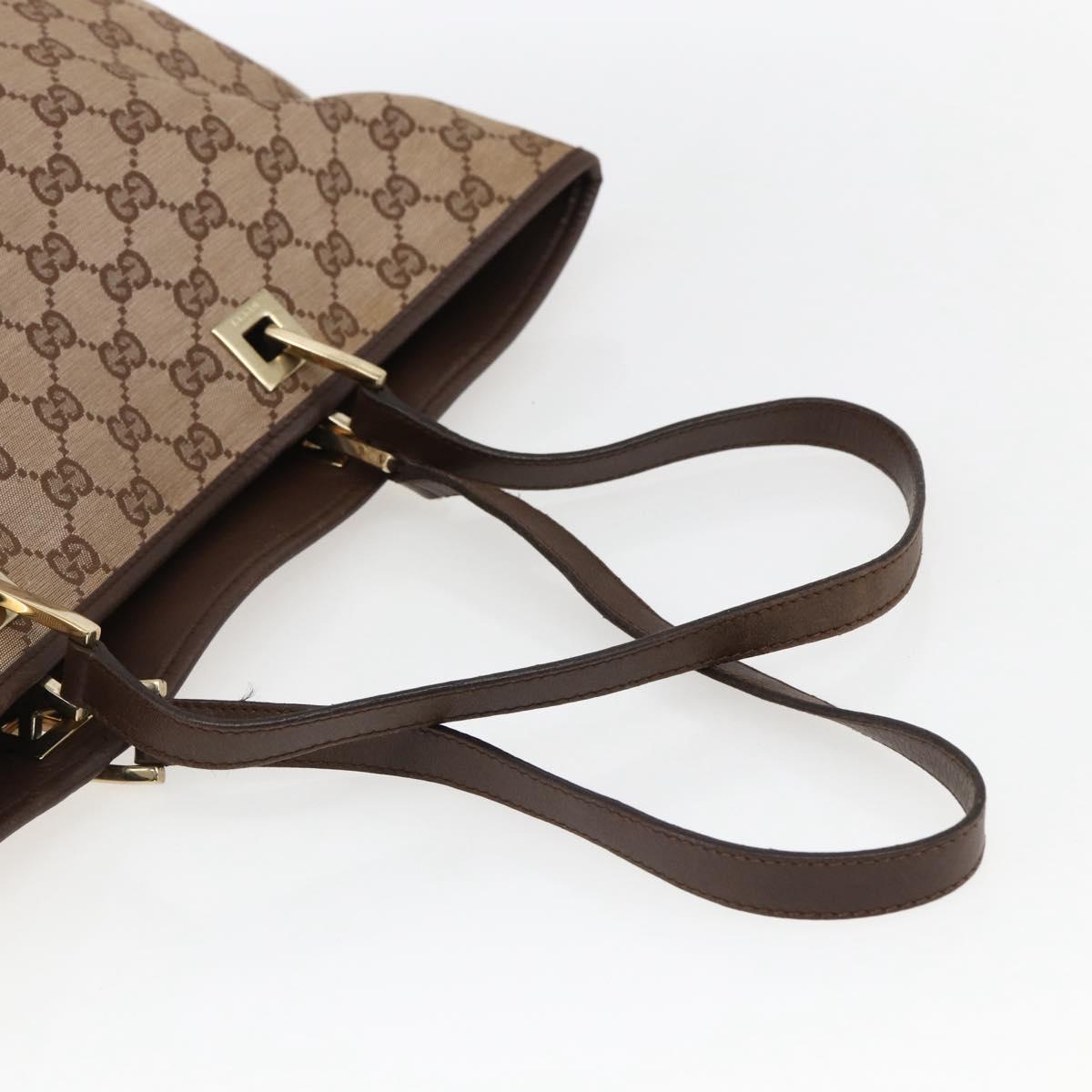 GUCCI GG Canvas Tote Bag Brown Gold 002 1098 Auth 173601