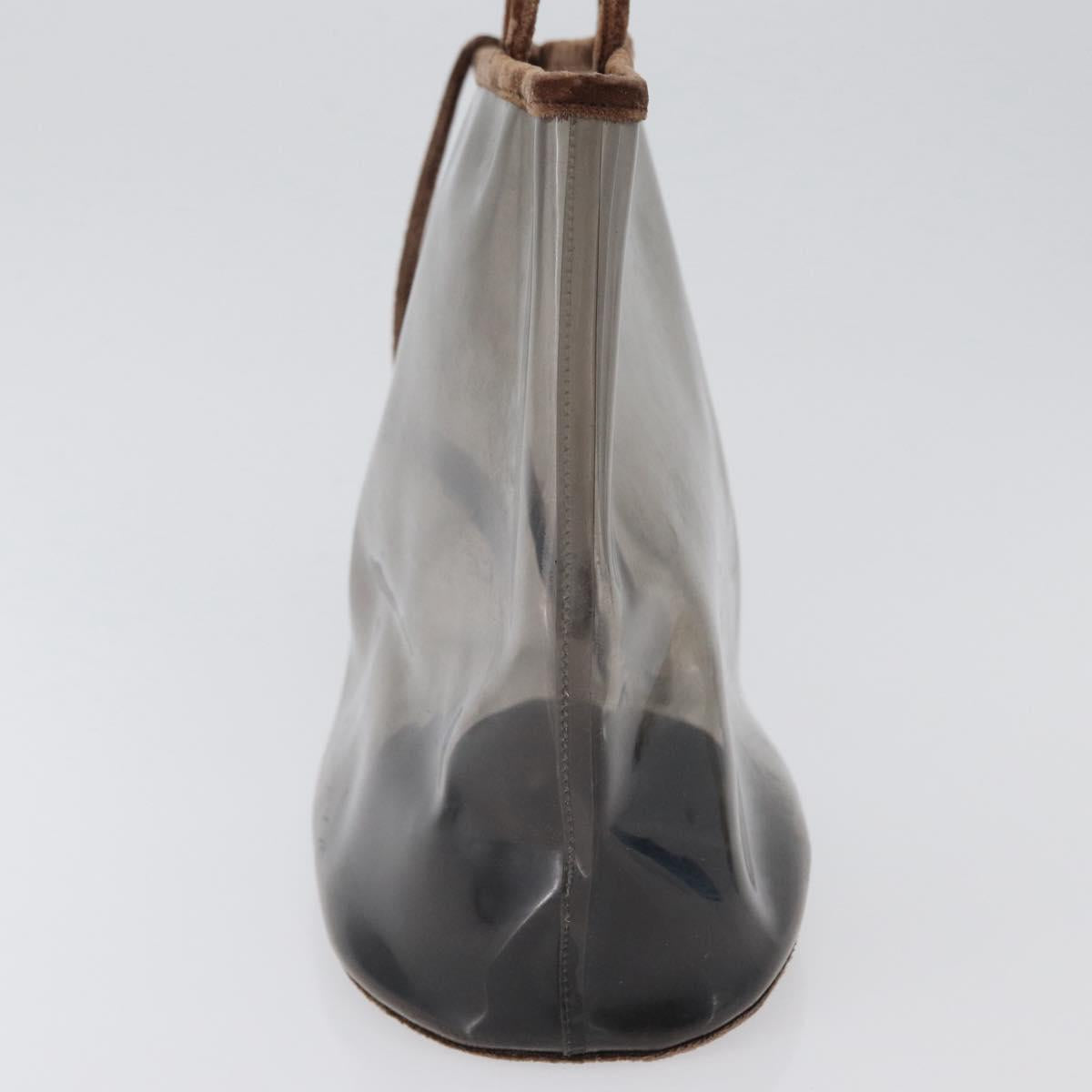 PRADA Tote Bag Velour Vinyl Brown Auth 173602