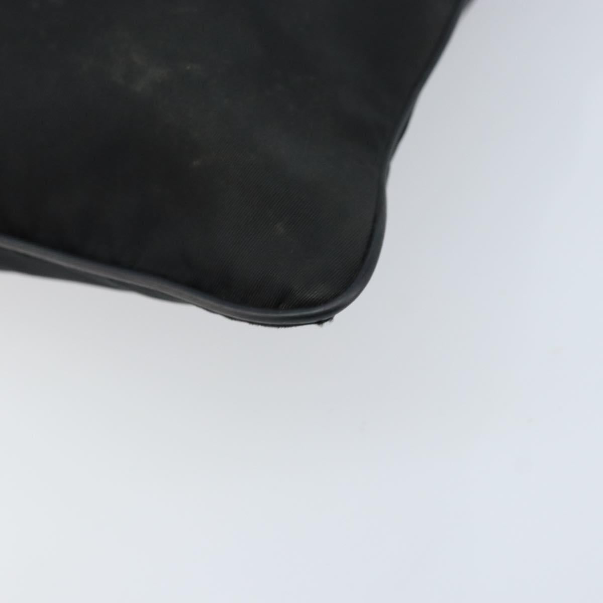 PRADA Shoulder Bag Nylon Black Silver Auth 173604