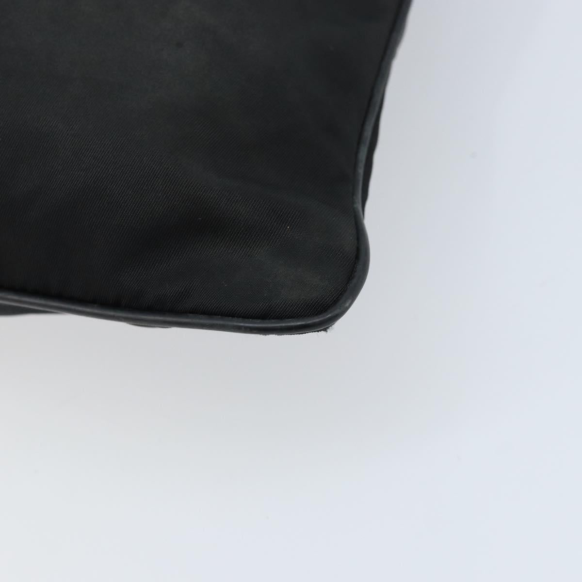 PRADA Shoulder Bag Nylon Black Silver Auth 173604