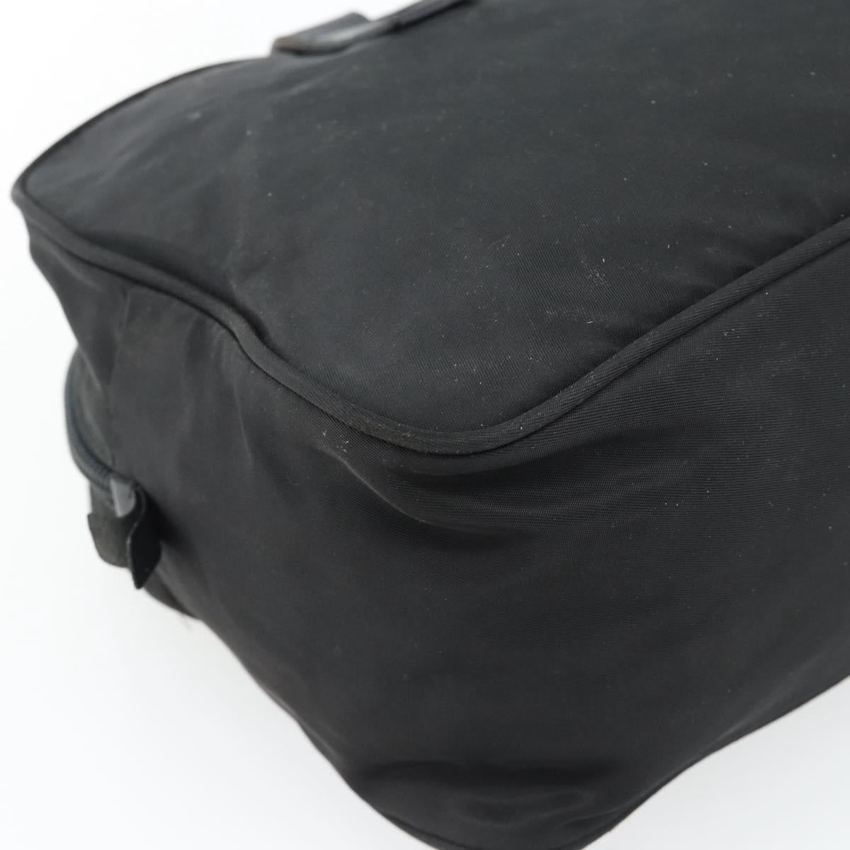 PRADA Hand Bag Nylon Black Silver Auth 173607