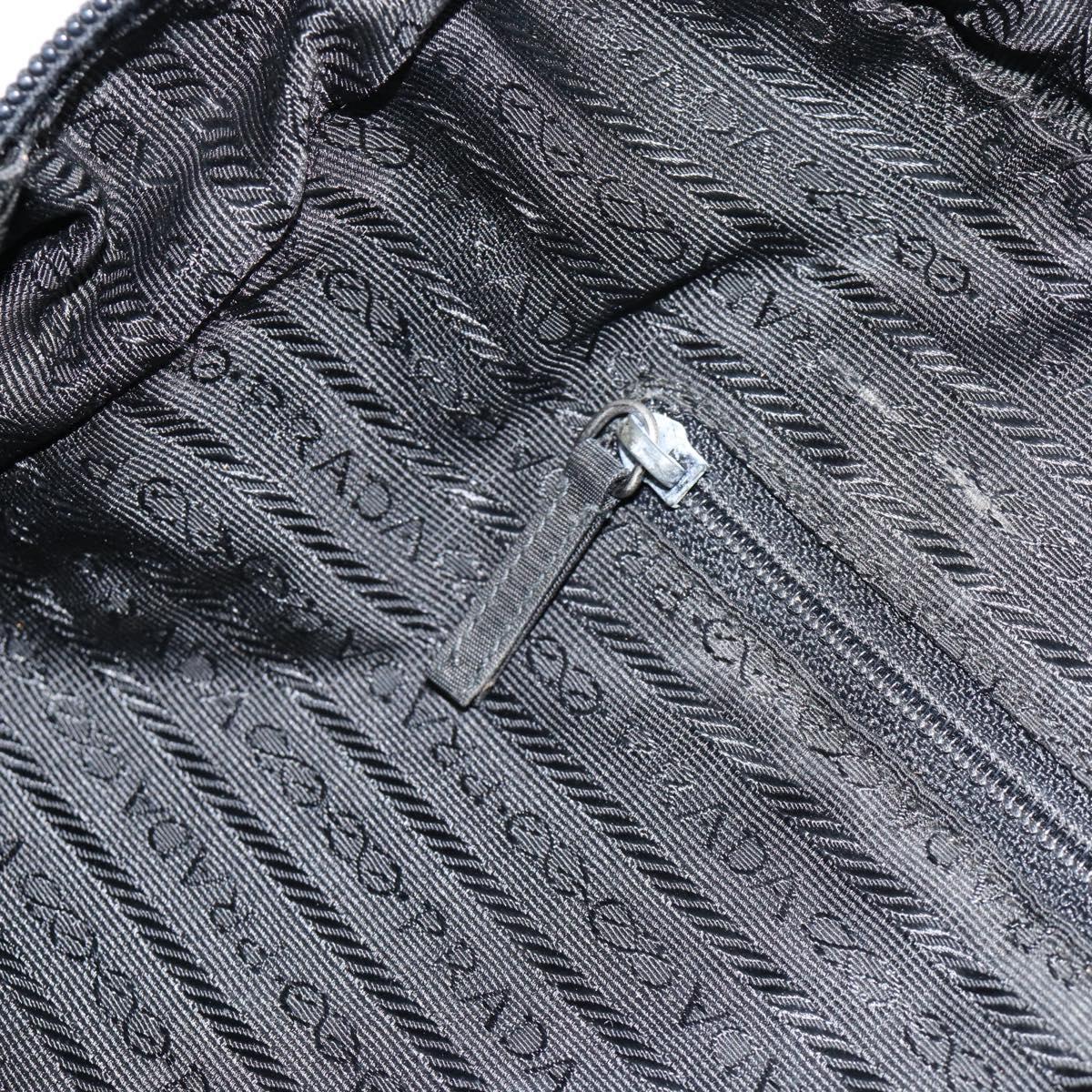 PRADA Hand Bag Nylon Black Silver Auth 173607