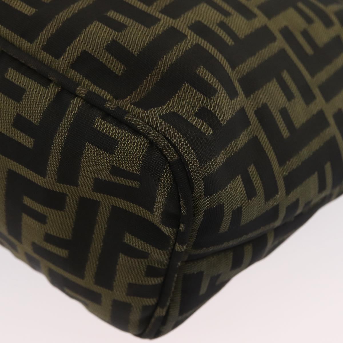 FENDI Zucca Canvas Tote Bag Brown Black Auth 173610