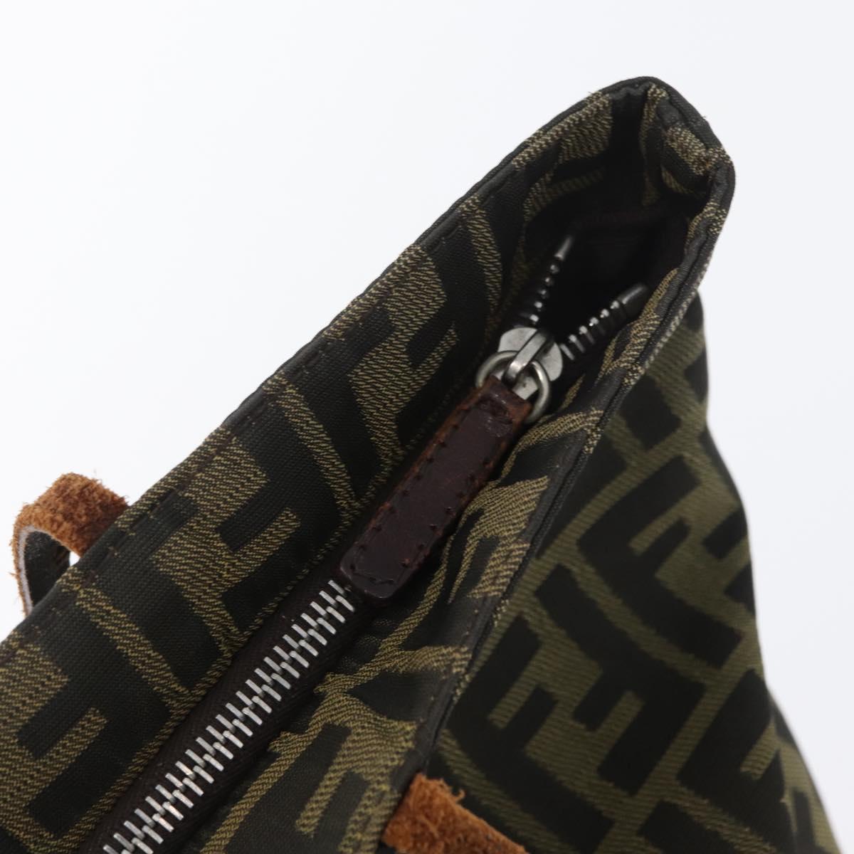 FENDI Zucca Canvas Tote Bag Brown Black Auth 173610