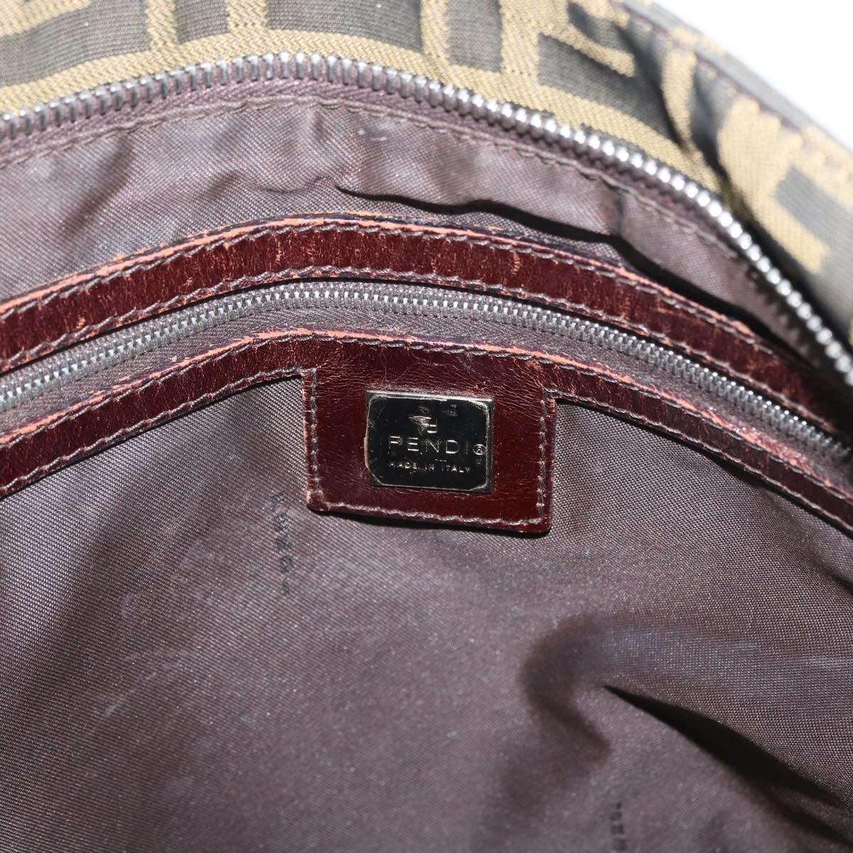 FENDI Zucca Canvas Tote Bag Brown Black Auth 173610