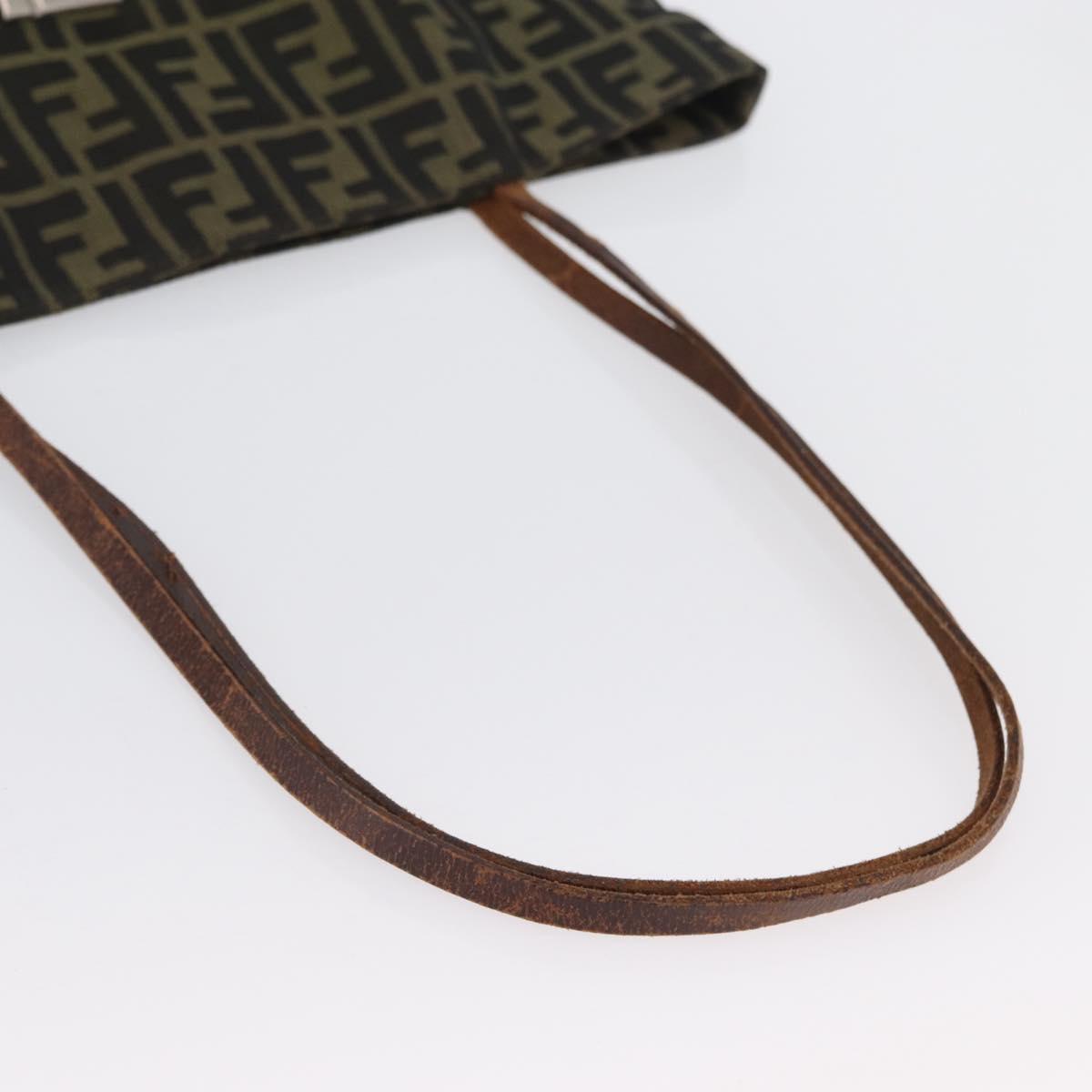 FENDI Zucca Canvas Tote Bag Brown Black Auth 173610