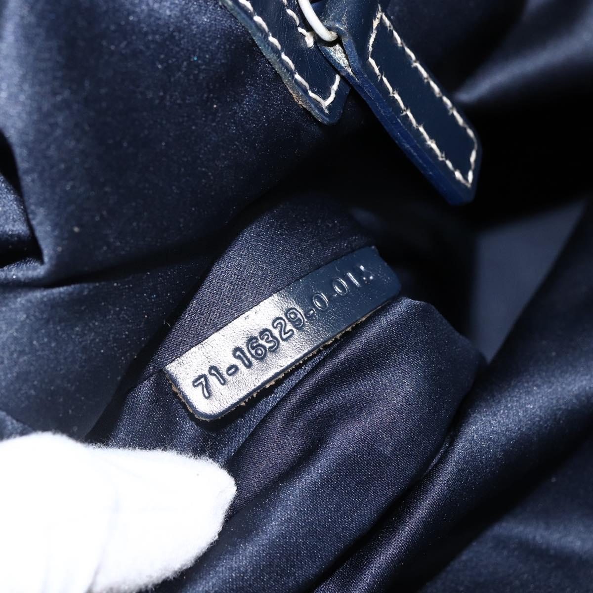 FENDI Zucchino Canvas Tote Bag Navy Silver Auth 173614