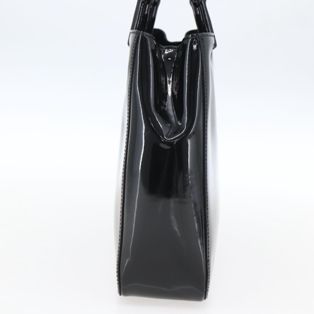 GUCCI Bamboo Hand Bag Patent leather Black 002 1061 Auth 173619
