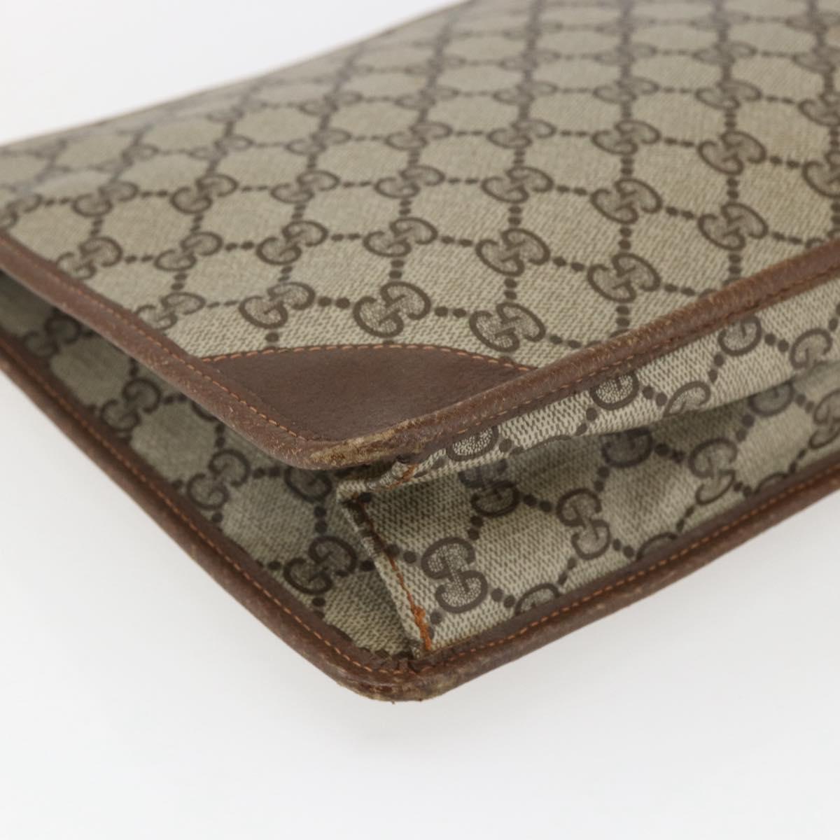 GUCCI GG Supreme Pouch PVC Beige Gold 89 01 029 Auth 173621
