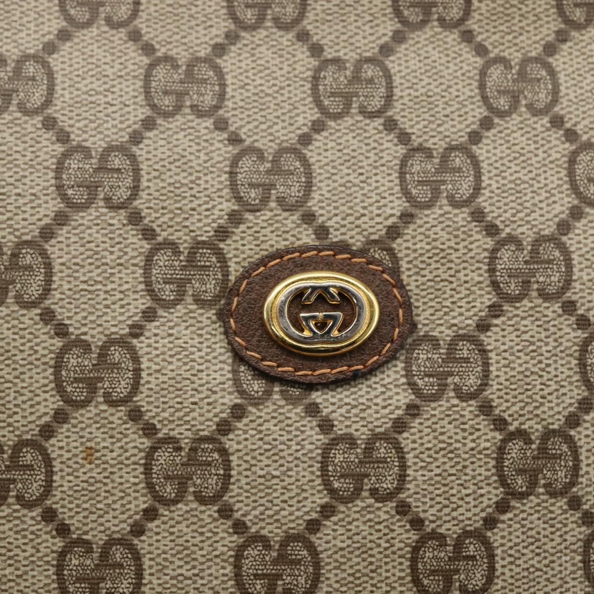 GUCCI GG Supreme Pouch PVC Beige Gold 89 01 029 Auth 173621