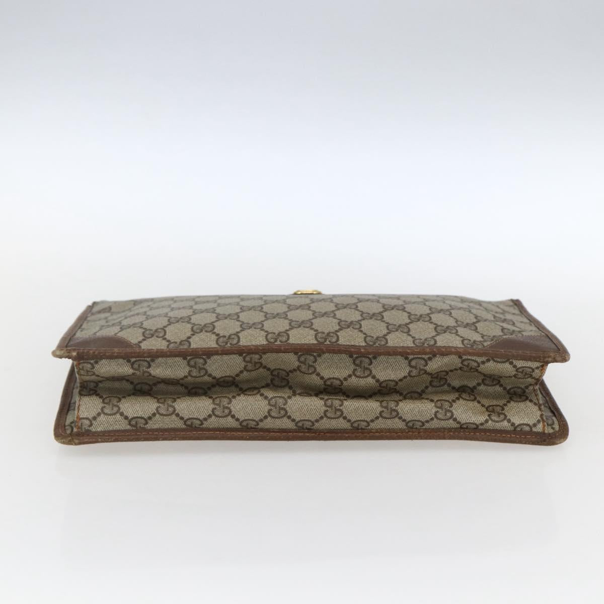 GUCCI GG Supreme Pouch PVC Beige Gold 89 01 029 Auth 173621