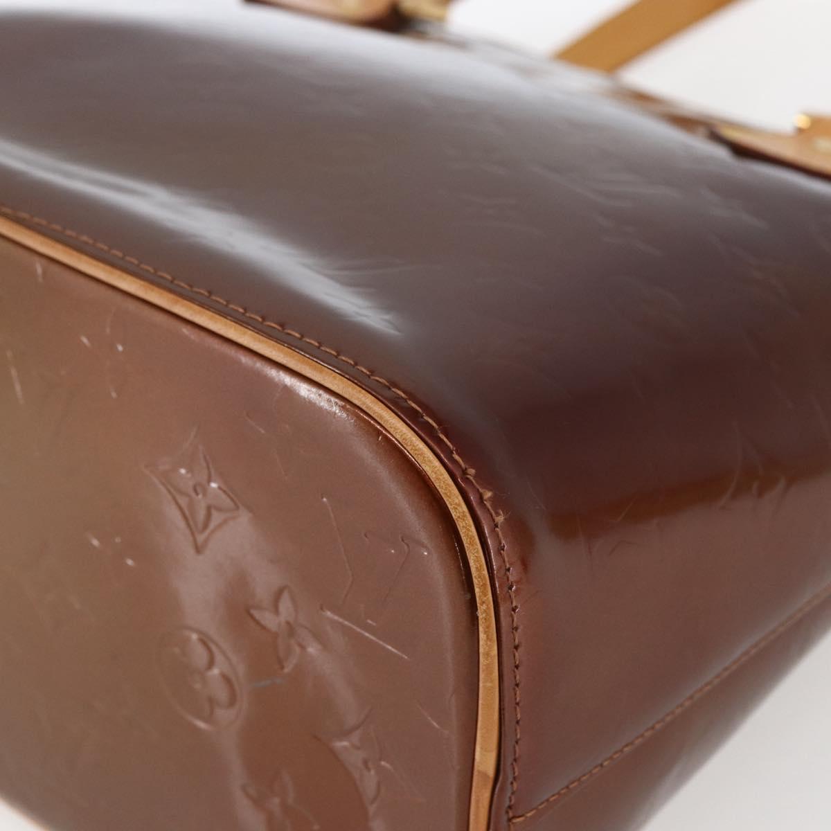 LOUIS VUITTON Monogram Vernis Houston Hand Bag Bronze M91122 LV Auth 173624