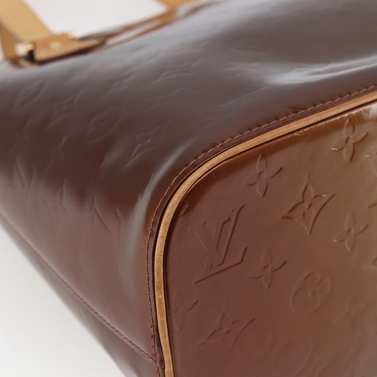 LOUIS VUITTON Monogram Vernis Houston Hand Bag Bronze M91122 LV Auth 173624