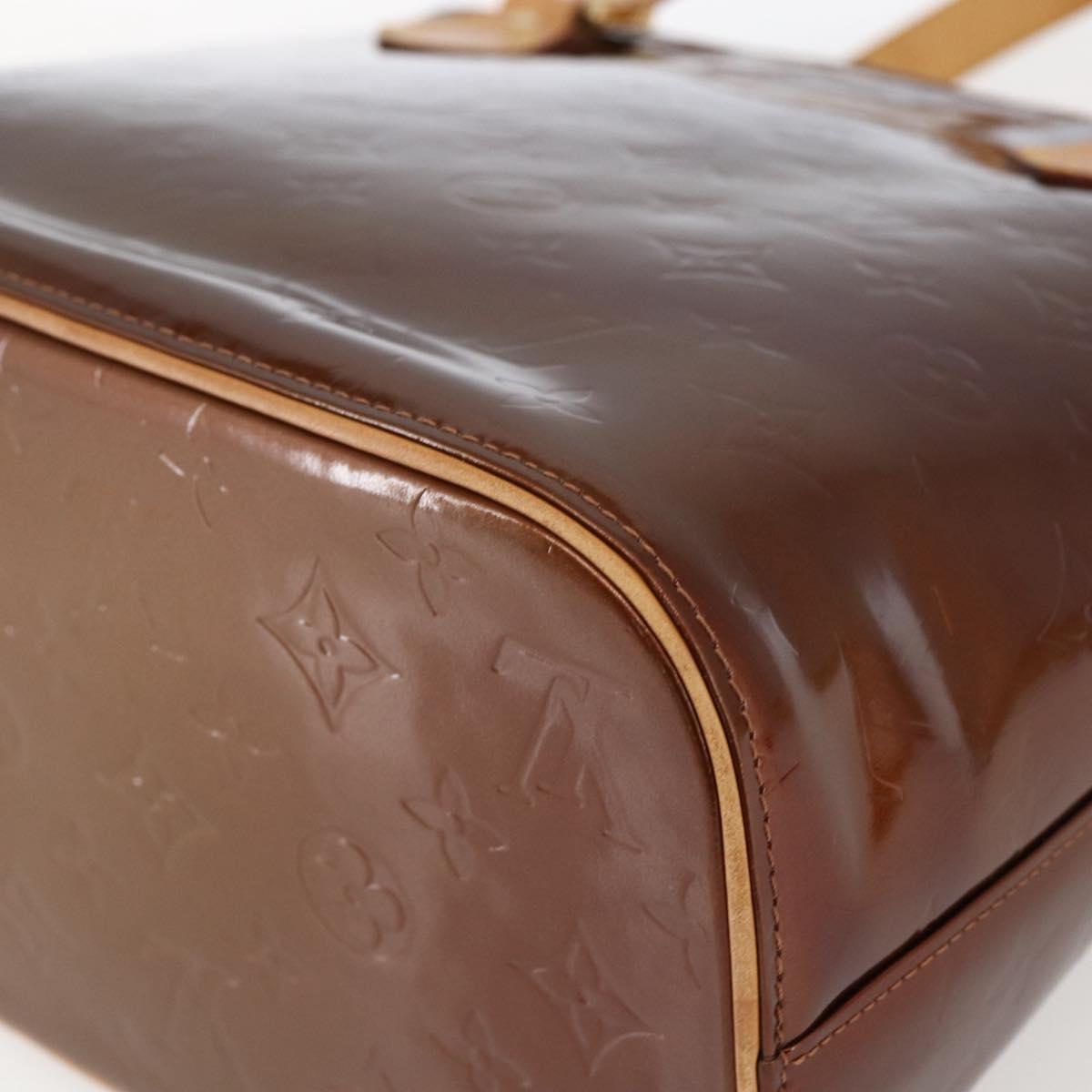 LOUIS VUITTON Monogram Vernis Houston Hand Bag Bronze M91122 LV Auth 173624