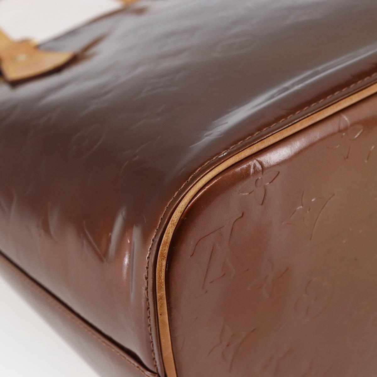 LOUIS VUITTON Monogram Vernis Houston Hand Bag Bronze M91122 LV Auth 173624