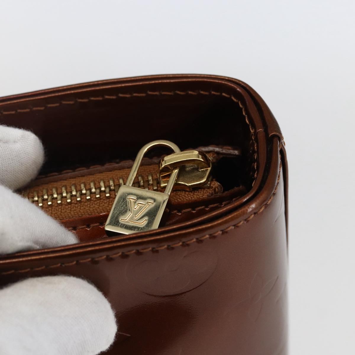 LOUIS VUITTON Monogram Vernis Houston Hand Bag Bronze M91122 LV Auth 173624