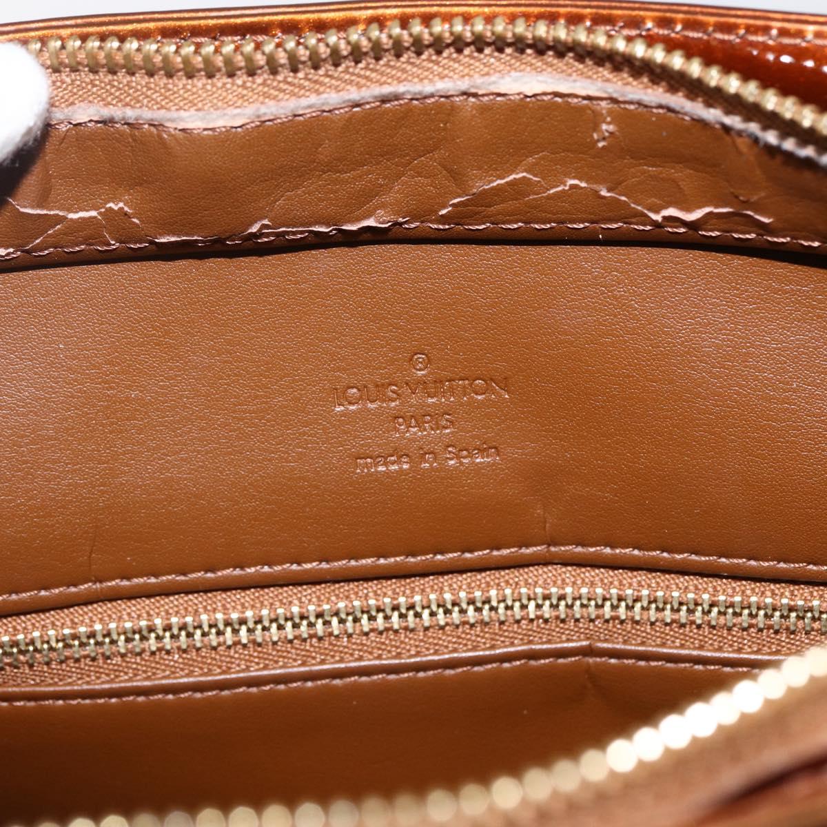 LOUIS VUITTON Monogram Vernis Houston Hand Bag Bronze M91122 LV Auth 173624