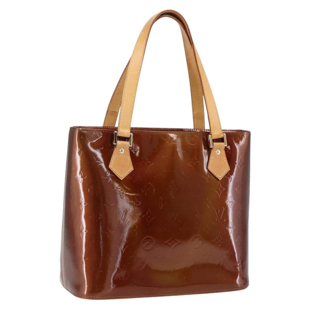 LOUIS VUITTON Monogram Vernis Houston Hand Bag Bronze M91122 LV Auth 173624