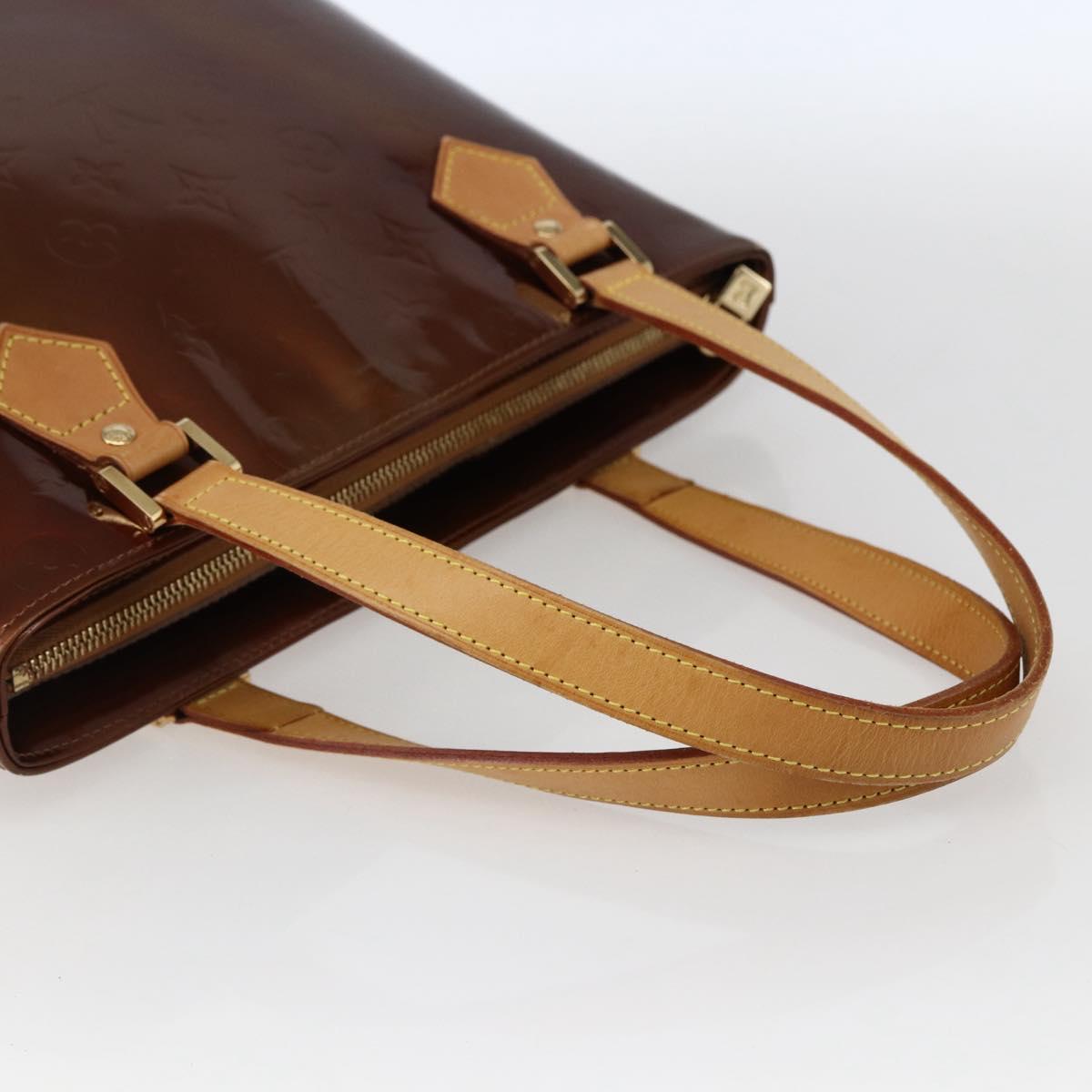 LOUIS VUITTON Monogram Vernis Houston Hand Bag Bronze M91122 LV Auth 173624