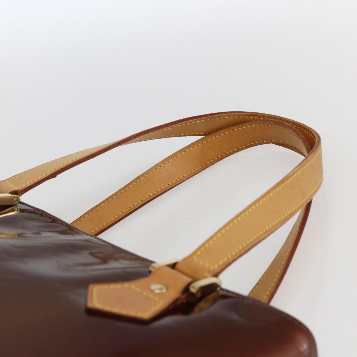 LOUIS VUITTON Monogram Vernis Houston Hand Bag Bronze M91122 LV Auth 173624