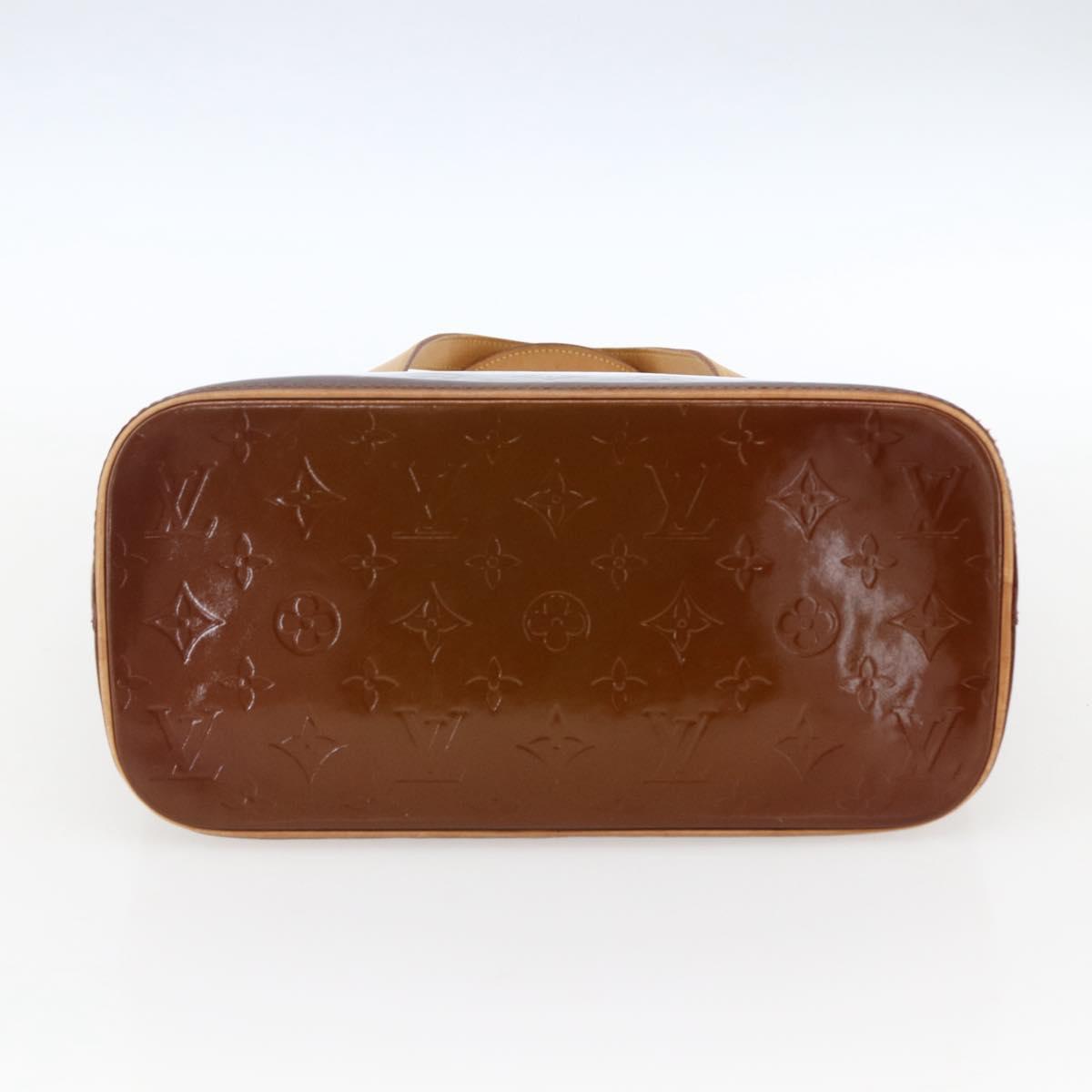 LOUIS VUITTON Monogram Vernis Houston Hand Bag Bronze M91122 LV Auth 173624