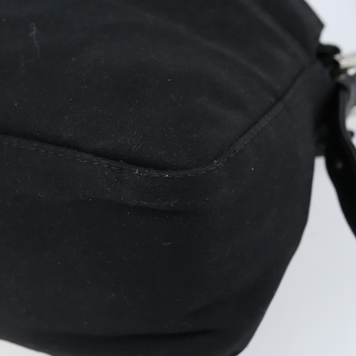 FENDI Mamma Baguette Shoulder Bag Black Silver Auth 173630