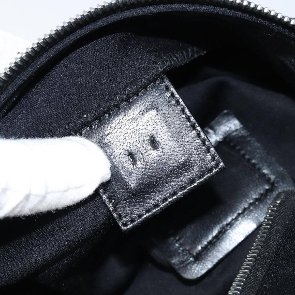 FENDI Mamma Baguette Shoulder Bag Black Silver Auth 173630