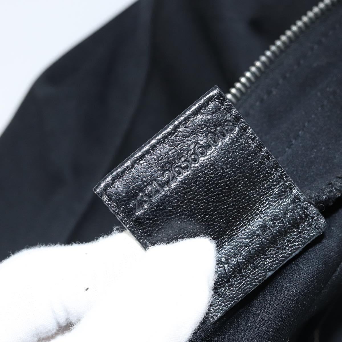 FENDI Mamma Baguette Shoulder Bag Black Silver Auth 173630