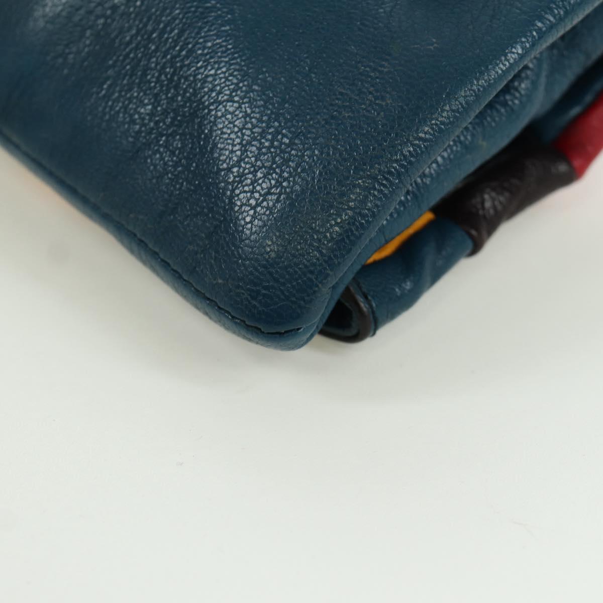 CELINE Shoulder Bag Leather Multicolor Silver Auth 173632V