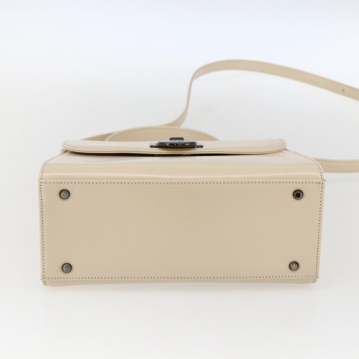GIVENCHY Hand Bag Leather Light Beige Auth 173638