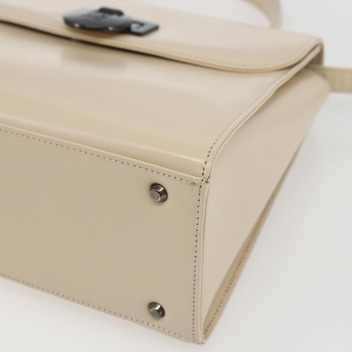 GIVENCHY Hand Bag Leather Light Beige Auth 173638
