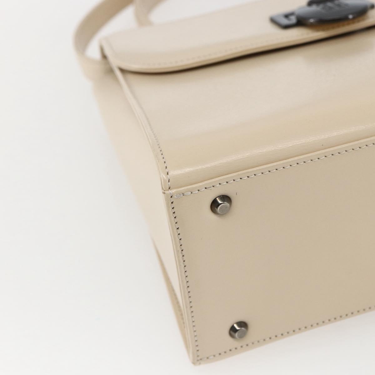 GIVENCHY Hand Bag Leather Light Beige Auth 173638