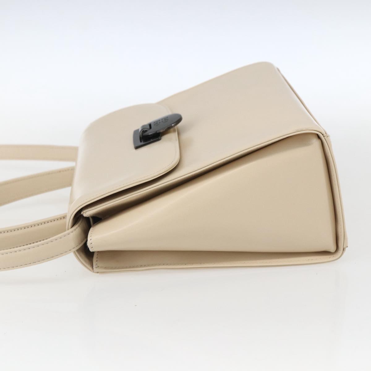 GIVENCHY Hand Bag Leather Light Beige Auth 173638