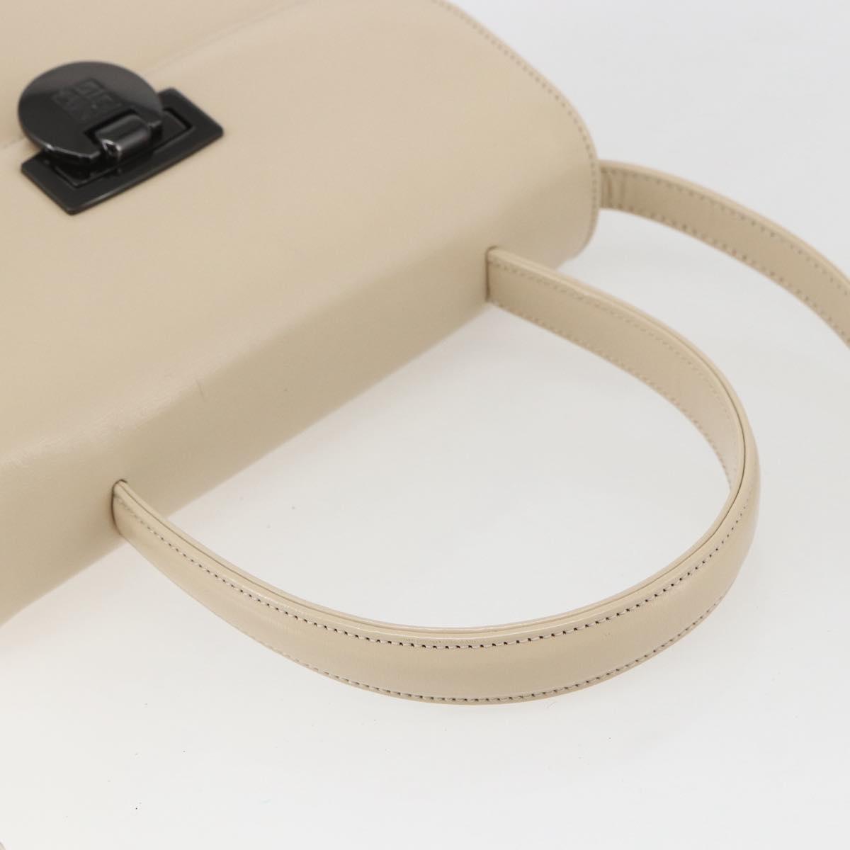 GIVENCHY Hand Bag Leather Light Beige Auth 173638