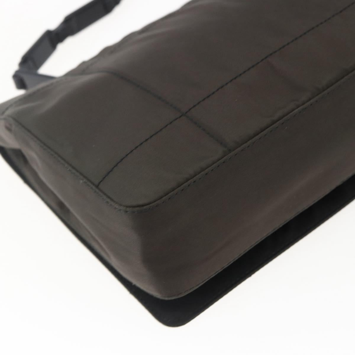 PRADA Shoulder Bag Nylon Leather Khaki Auth 173639
