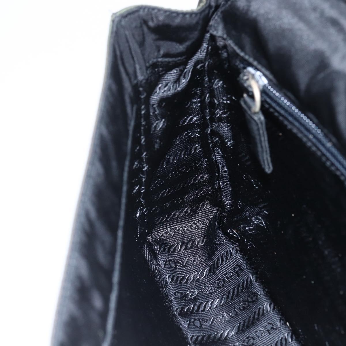 PRADA Shoulder Bag Nylon Leather Khaki Auth 173639