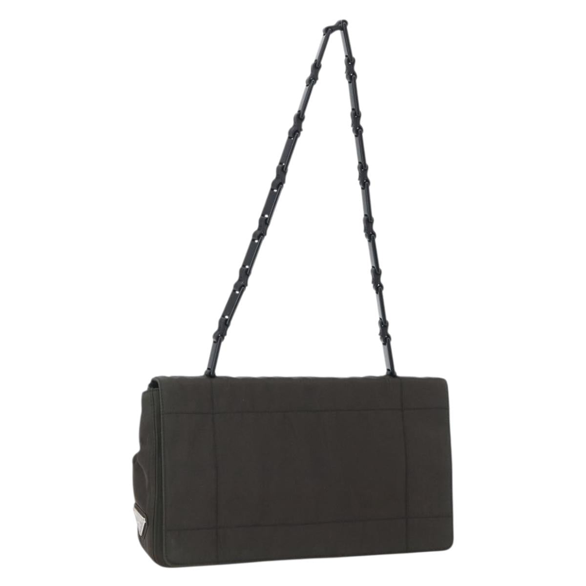 PRADA Shoulder Bag Nylon Leather Khaki Auth 173639